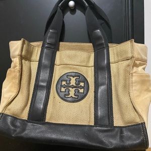 Tory Burch Ella bag tan woven with black